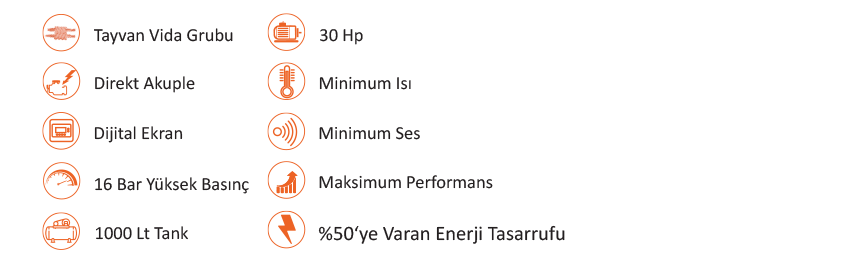 İnvertörlü Vidalı Hava Kompresörü