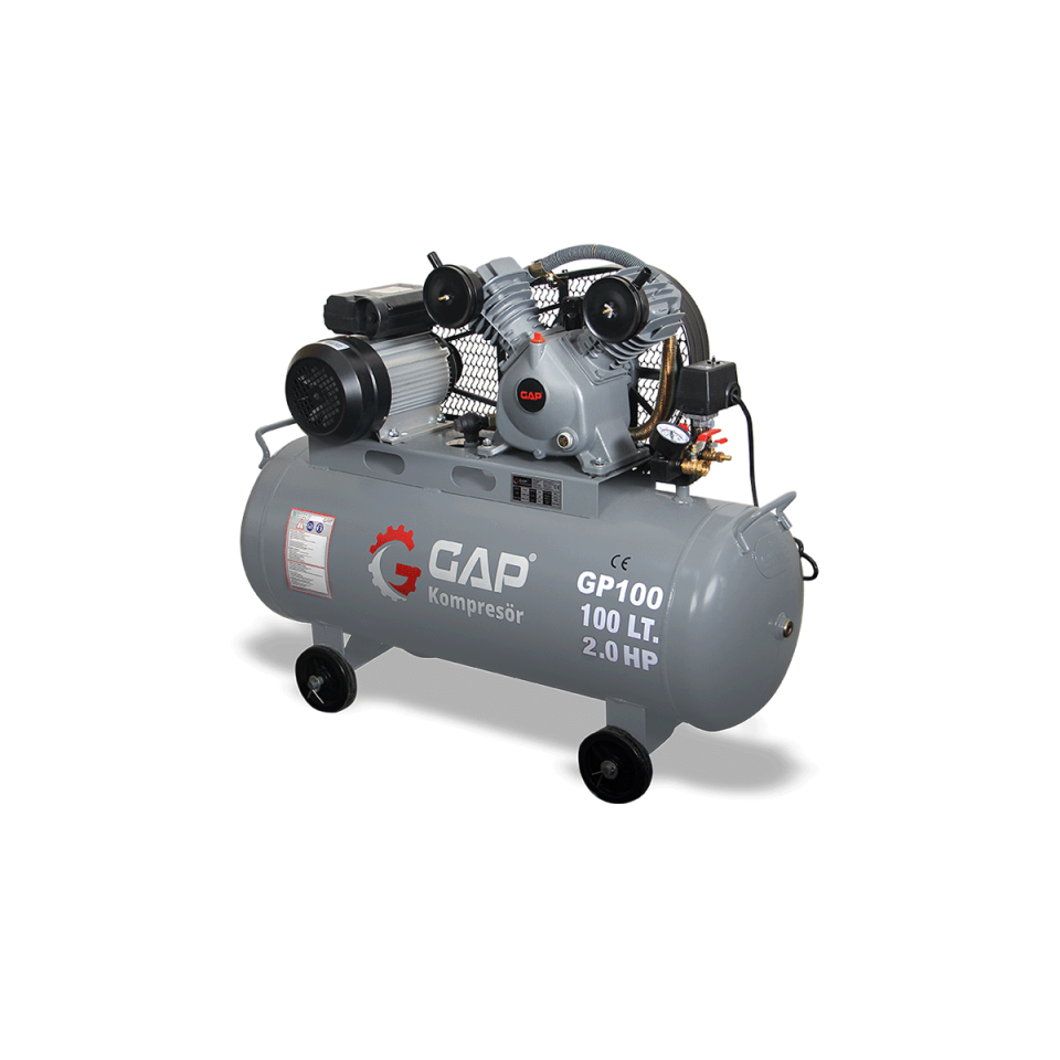 100 Lt 2 Kafa 8 Bar 2 Hp Pistonlu Hava Kompresörü I GP100