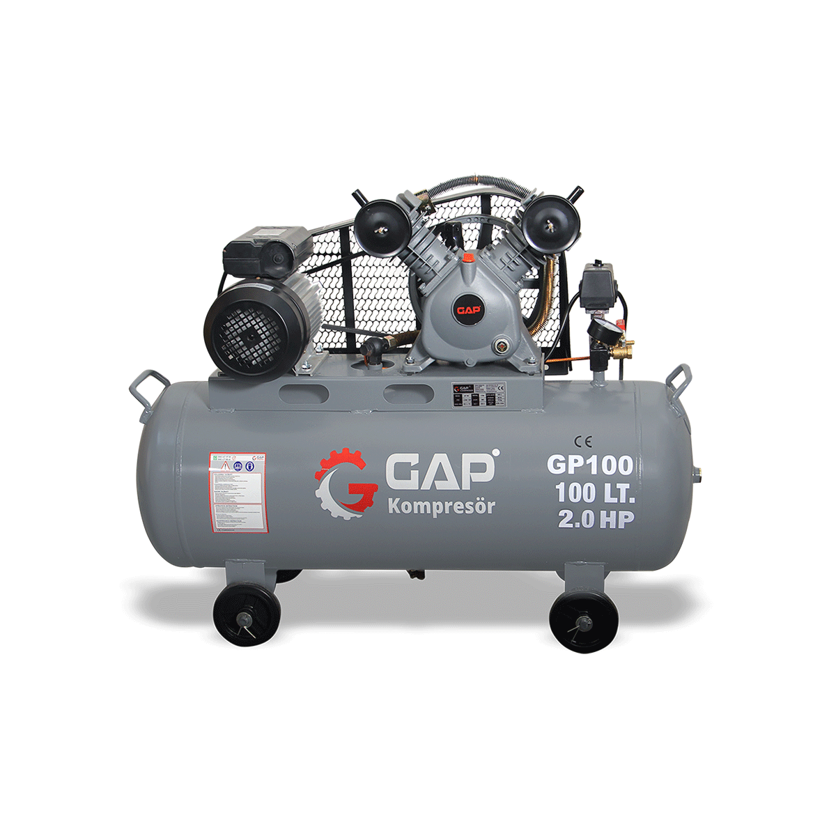 100 Lt 2 Kafa 8 Bar 2 Hp Pistonlu Hava Kompresörü I GP100