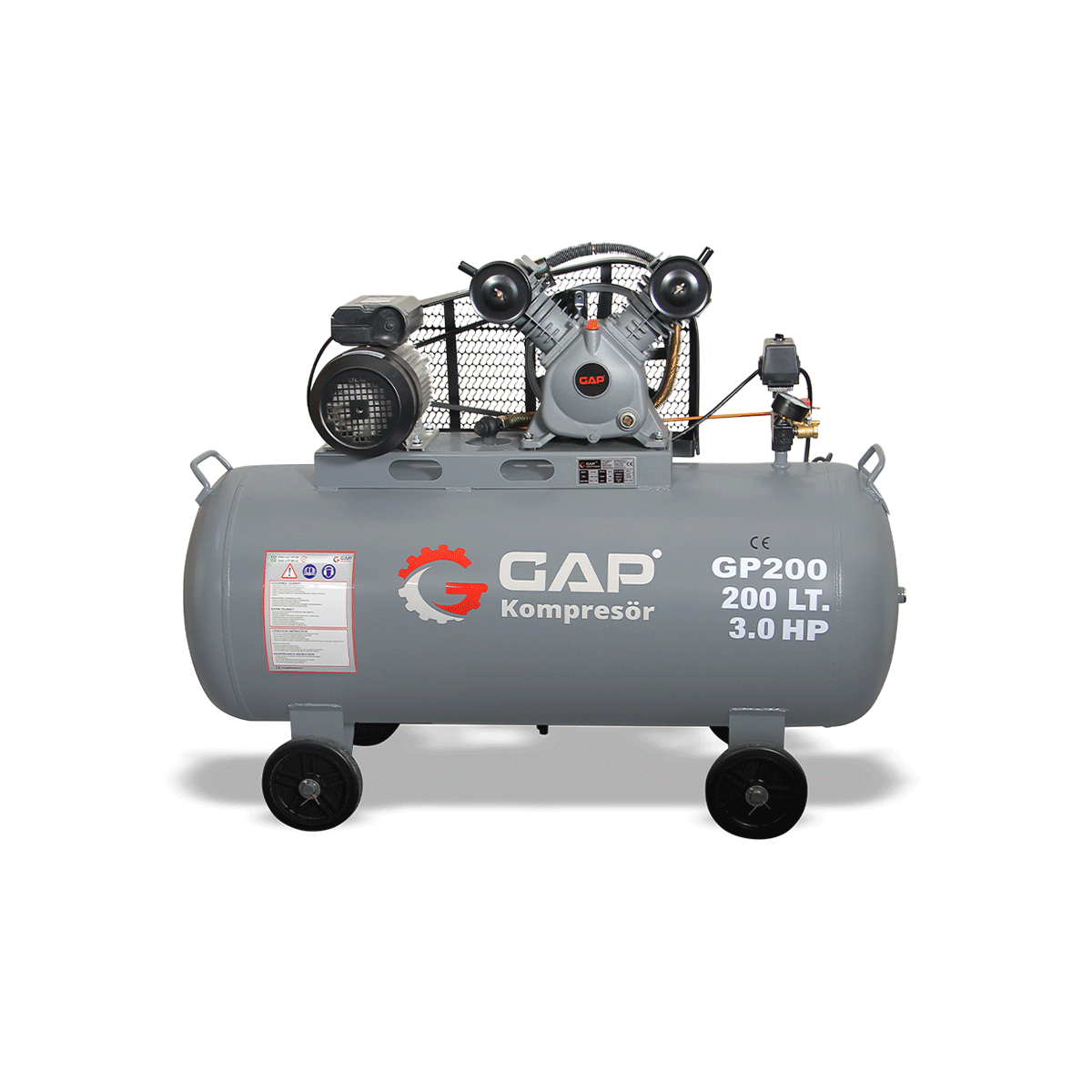 200 Lt 2 Kafa 8 Bar 3 Hp Pistonlu Hava Kompresörü I GP200