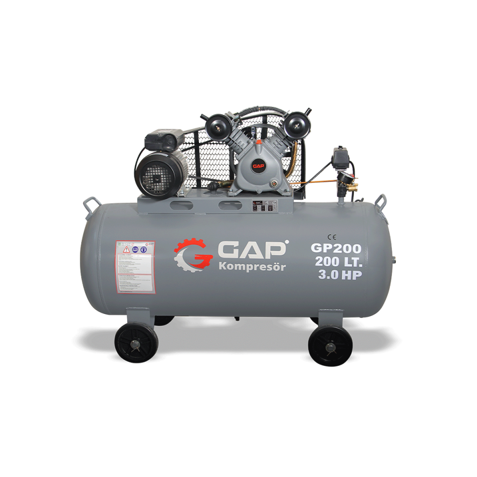 200 Lt 2 Kafa 8 Bar 3 Hp Pistonlu Hava Kompresörü I GP200