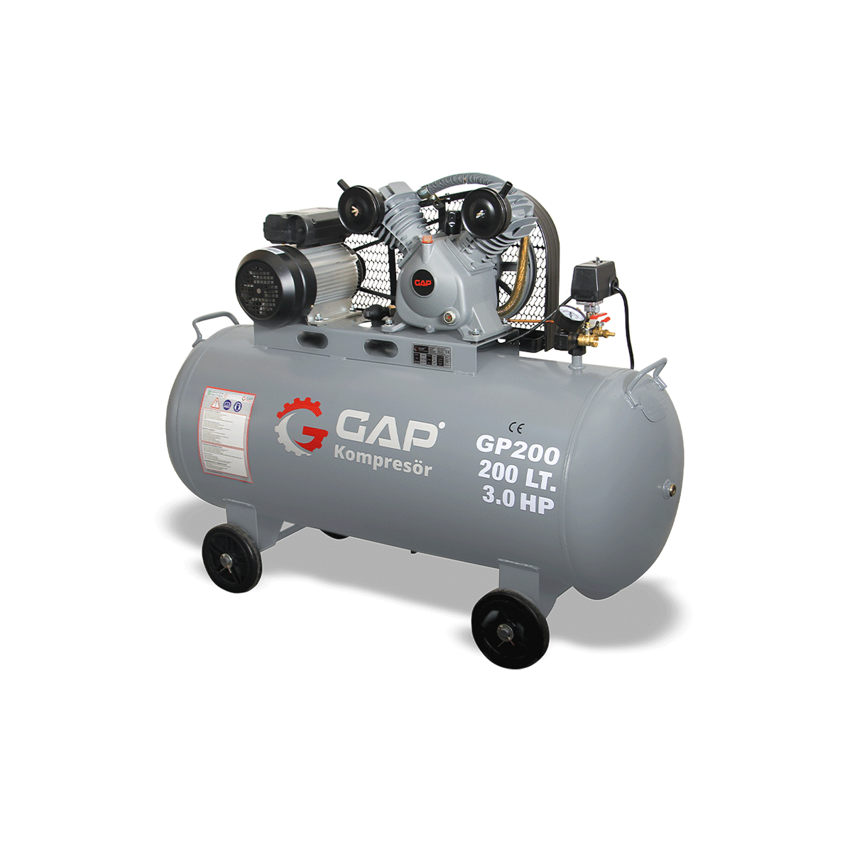 200 Lt 2 Kafa 8 Bar 3 Hp Pistonlu Hava Kompresörü I GP200