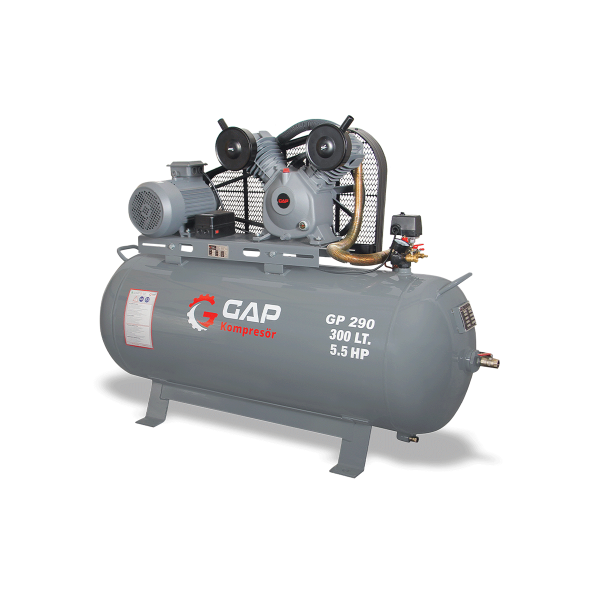 300 Lt 2 Kafa 8 Bar 5.5 Hp Pistonlu Hava Kompresörü I GP290