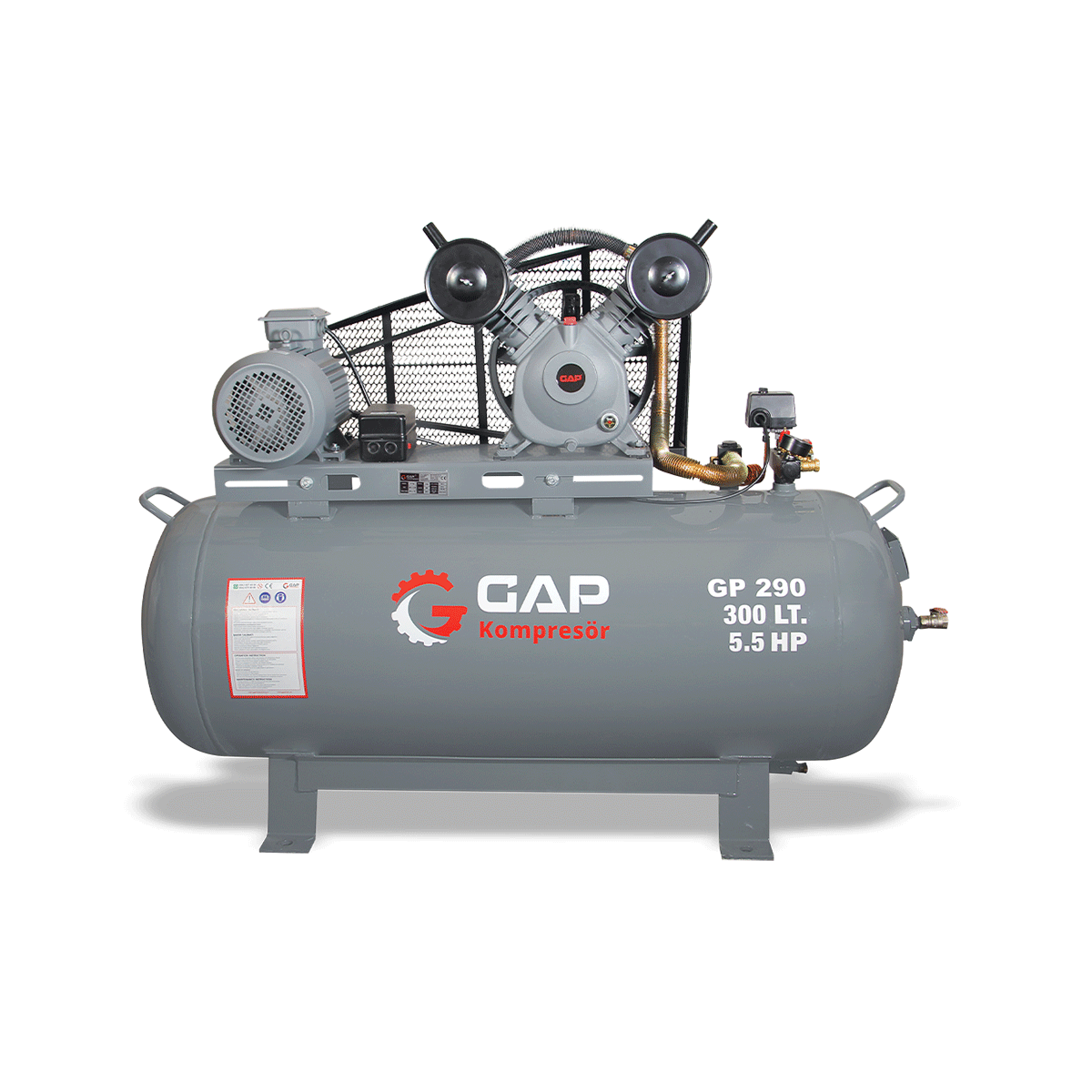 300 Lt 2 Kafa 8 Bar 5.5 Hp Pistonlu Hava Kompresörü I GP290