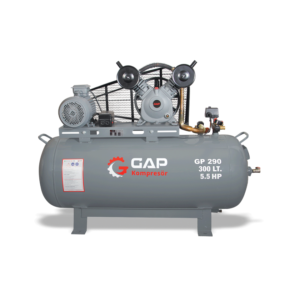 300 Lt 2 Kafa 8 Bar 5.5 Hp Pistonlu Hava Kompresörü I GP290