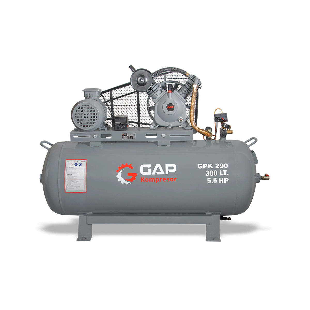 300 Lt 2 Kafa 12 Bar 5.5 Hp Pistonlu Hava Kompresörü I GPK290