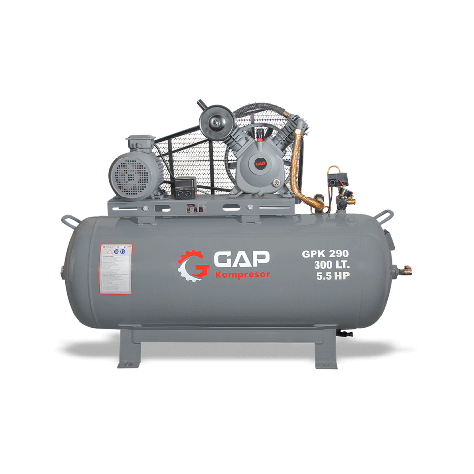 300 Lt 2 Kafa 12 Bar 5.5 Hp Pistonlu Hava Kompresörü I GPK290