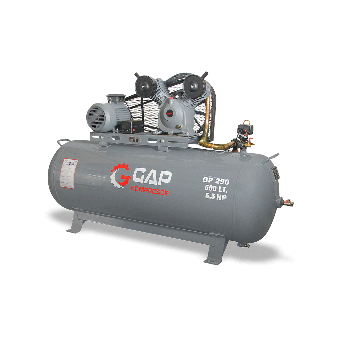 500 Lt 2 Kafa 8 Bar 5.5 Hp Pistonlu Kompresör I GP290@