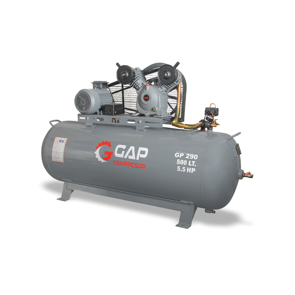 500 Lt 2 Kafa 8 Bar 5.5 Hp  Pistonlu Hava Kompresörü I GP290\500
