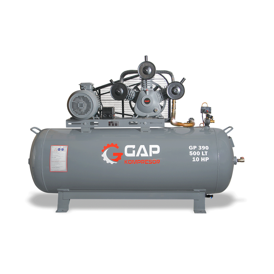 500 Lt 3 Kafa 8 Bar 10 Hp Pistonlu Hava Kompresörü I GP390