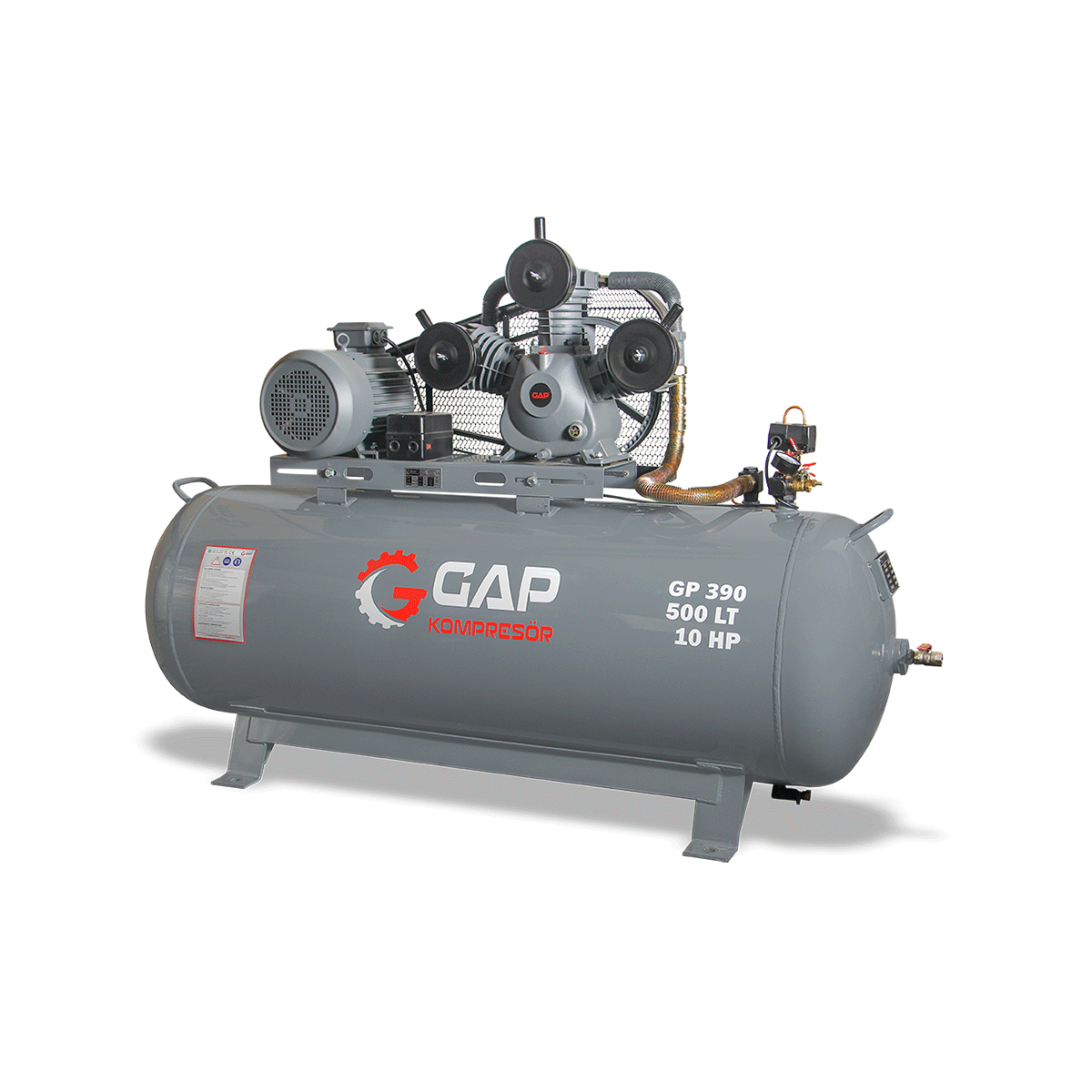 500 Lt 3 Kafa 8 Bar 10 Hp Pistonlu Hava Kompresörü I GP390