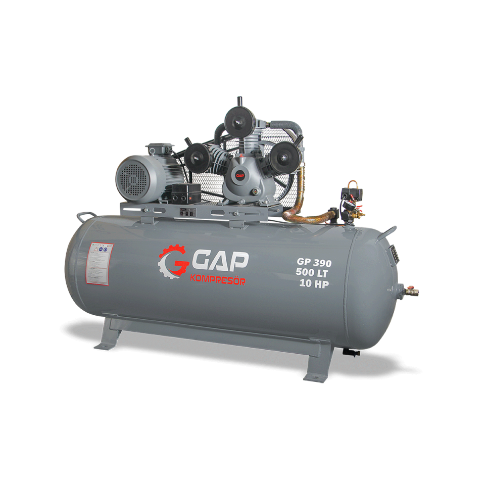 500 Lt 3 Kafa 8 Bar 10 Hp Pistonlu Hava Kompresörü I GP390