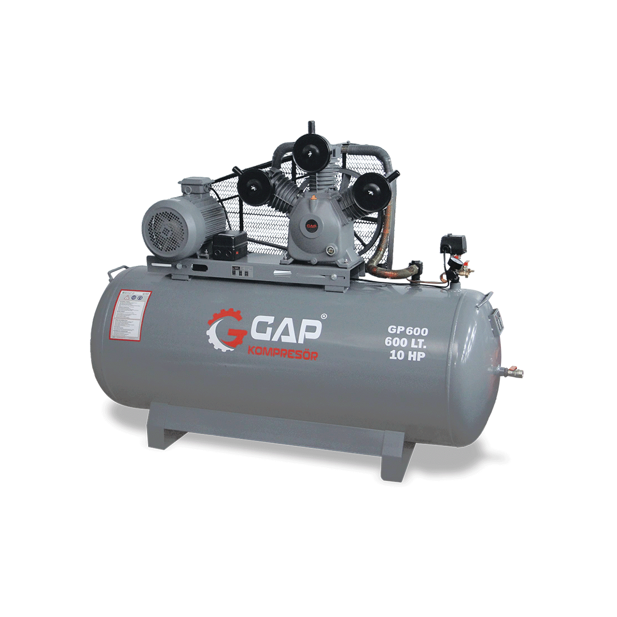 600 Lt 3 Kafa 8 Bar 10 Hp Pistonlu Hava Kompresörü I GP600