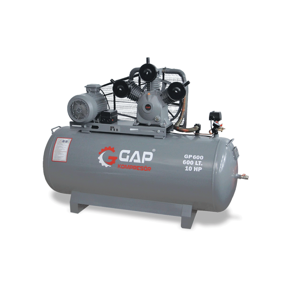 600 Lt 3 Kafa 8 Bar 10 Hp Pistonlu Hava Kompresörü I GP600