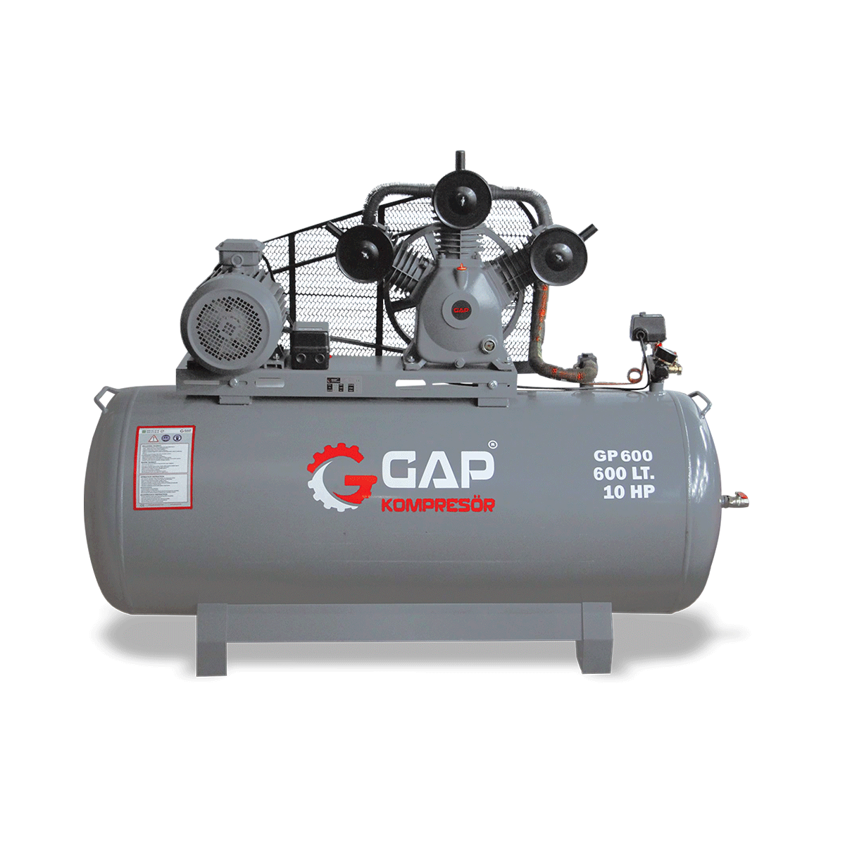 600 Lt 3 Kafa 8 Bar 10 Hp Pistonlu Hava Kompresörü I GP600
