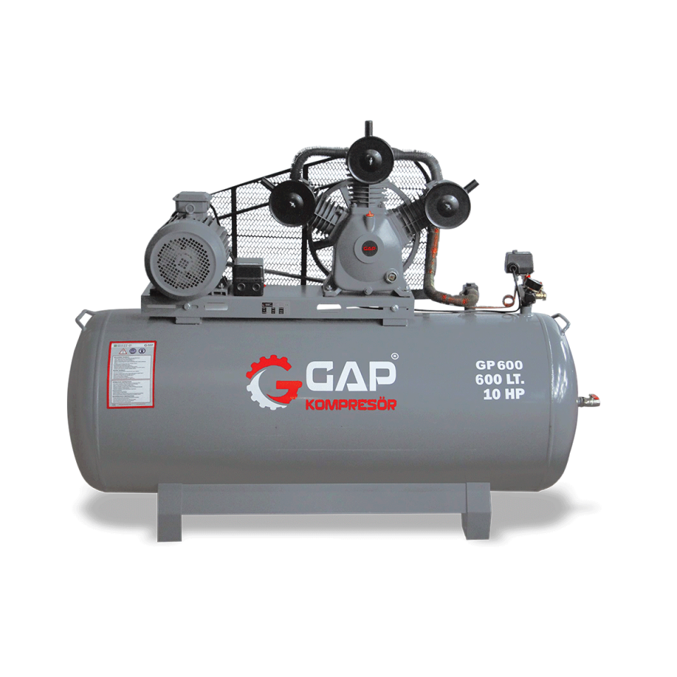 600 Lt 3 Kafa 8 Bar 10 Hp Pistonlu Hava Kompresörü I GP600