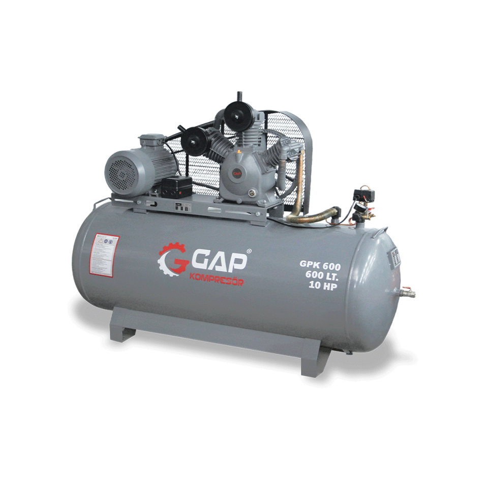 600 Lt 3 Kafa 12 Bar 10 Hp Pistonlu Hava Kompresörü I GPK600