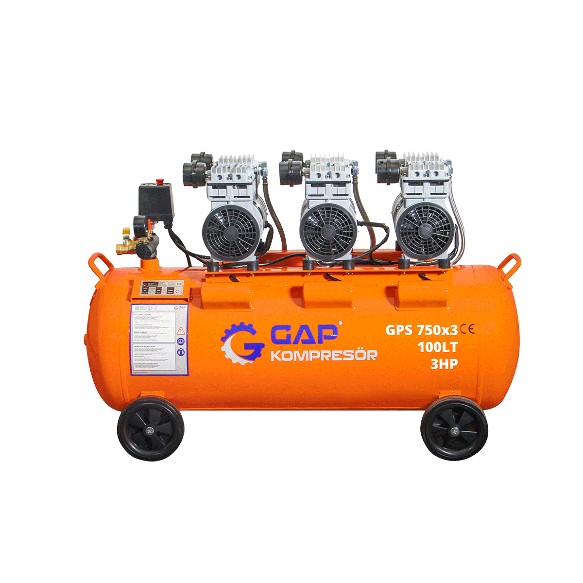 100 Lt Sessiz Ve Yağsız Hava Kompresörü I GPS750X3