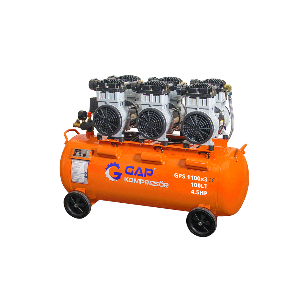 100 Lt Sessiz Ve Yağsız Hava Kompresörü I GPS1100x3