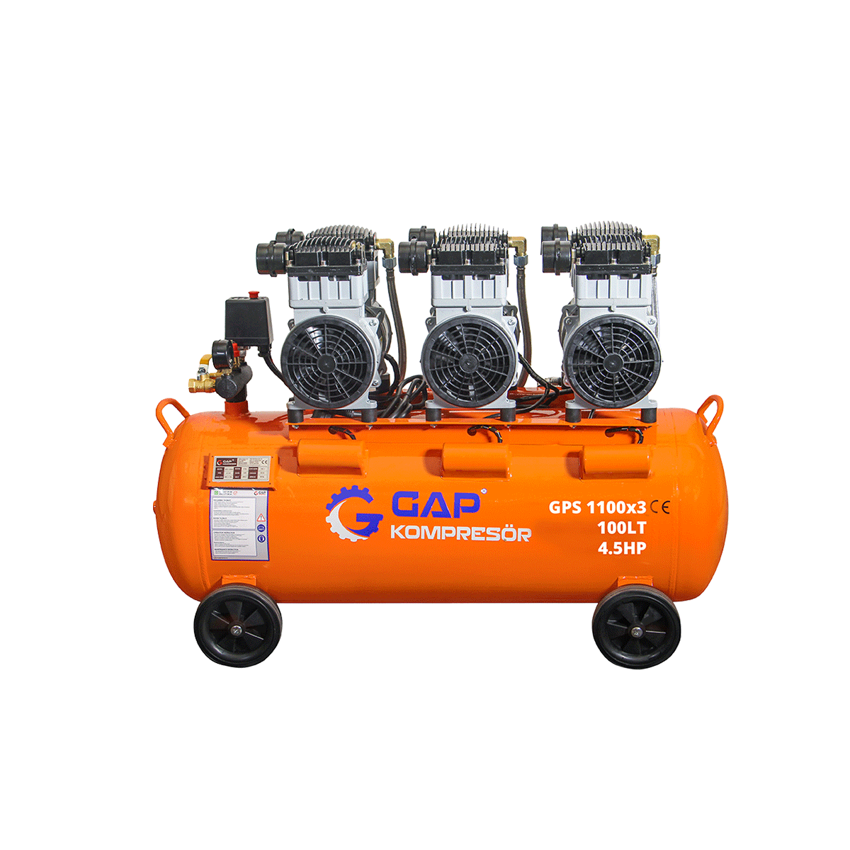 100 Lt Sessiz Ve Yağsız Hava Kompresörü I GPS1100x3