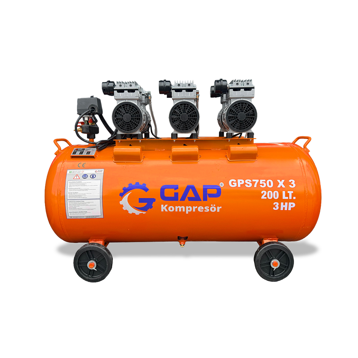 200 Lt Sessiz ve Yağsız Hava Kompresörü  I GPS750X3\200