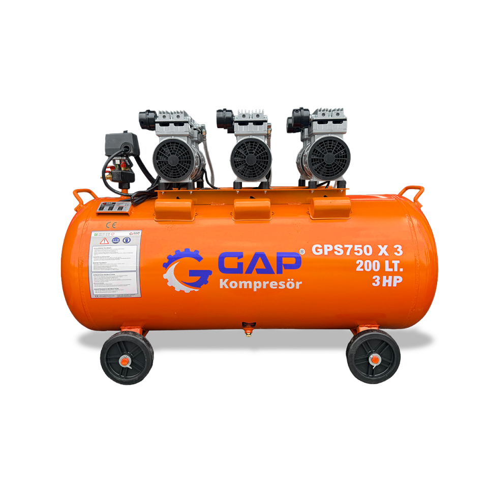 200 Lt Sessiz ve Yağsız Hava Kompresörü  I GPS750X3\200