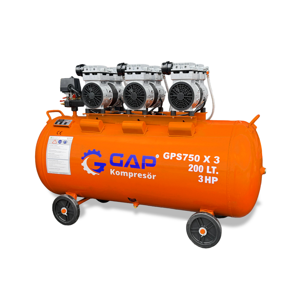 200 Lt Sessiz ve Yağsız Hava Kompresörü  I GPS750X3\200