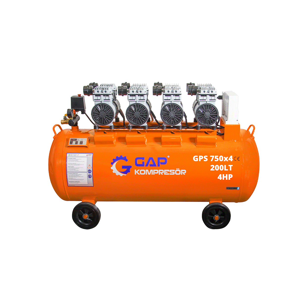 200 Lt Sessiz Ve Yağsız Hava Kompresörü  I GPS750X4