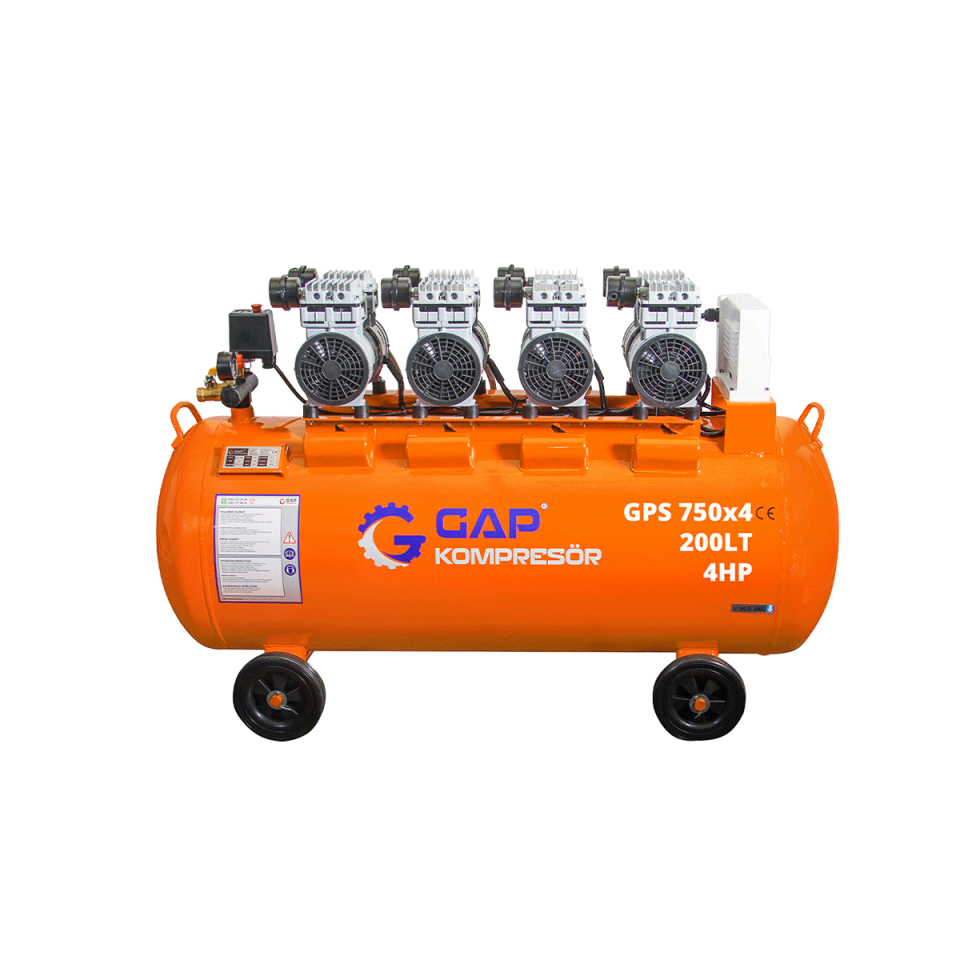 200 Lt Sessiz Ve Yağsız Hava Kompresörü  I GPS750X4