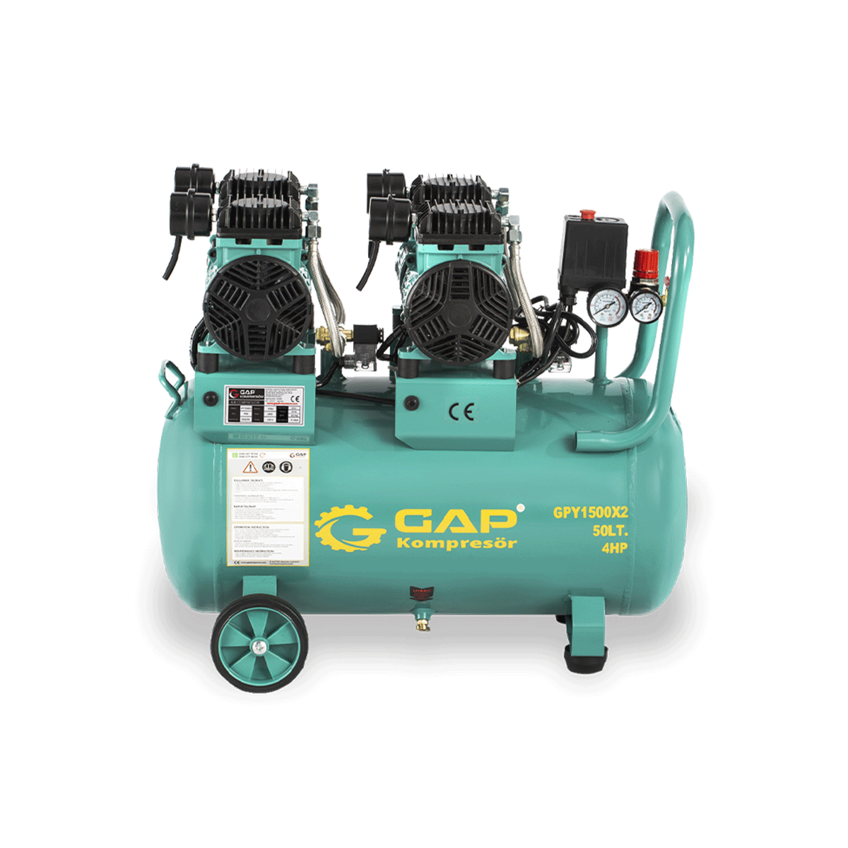 50 Lt Yüksek Emişli Yağsız Teknoloji Hava Kompresörü I GPY1500X2