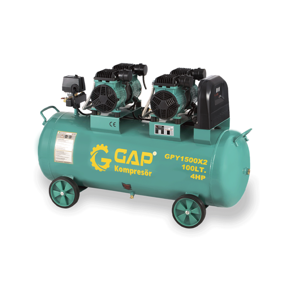100 Lt Yüksek Emişli Yağsız Teknoloji Hava Kompresörü I GPY1500X2