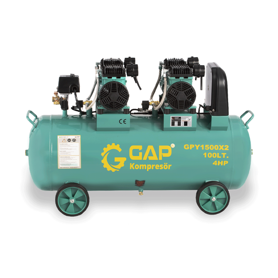 100 Lt Yüksek Emişli Yağsız Teknoloji Hava Kompresörü I GPY1500X2