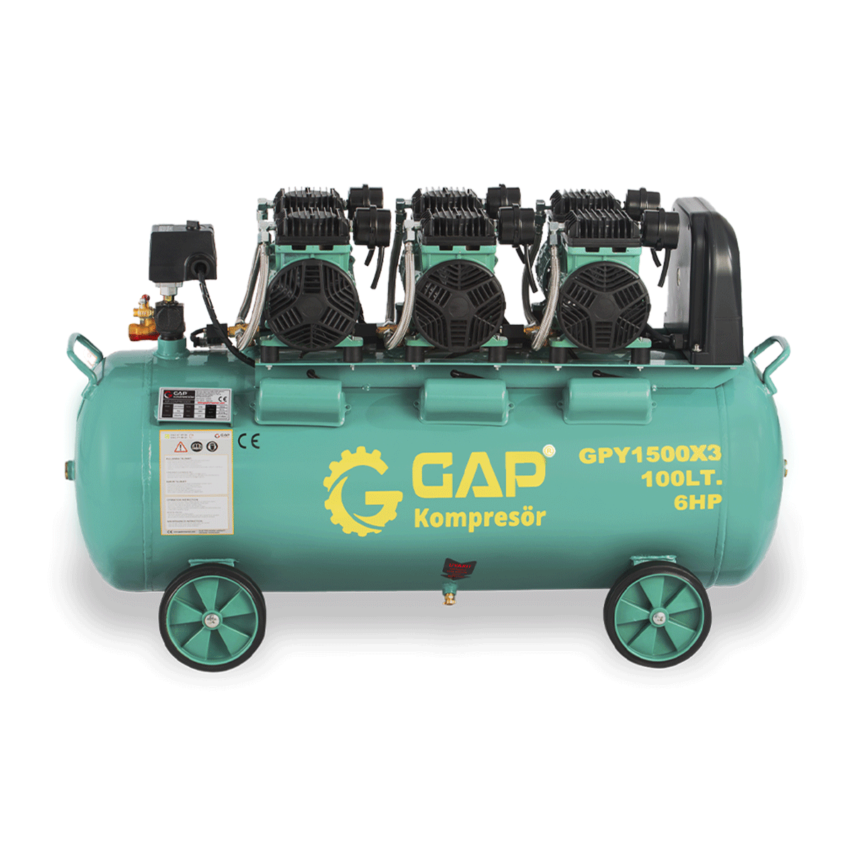 100 Lt Yüksek Emişli Yağsız Teknoloji Hava Kompresörü I GPY1500X3