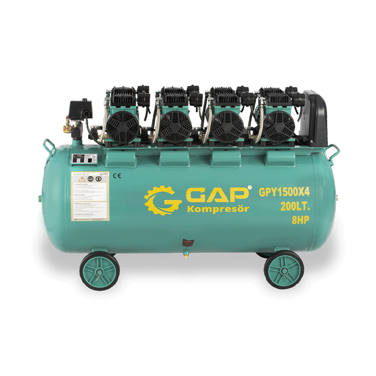 200 Lt Yüksek Emişli Yağsız Teknoloji Hava Kompresörü IGPY1500X4