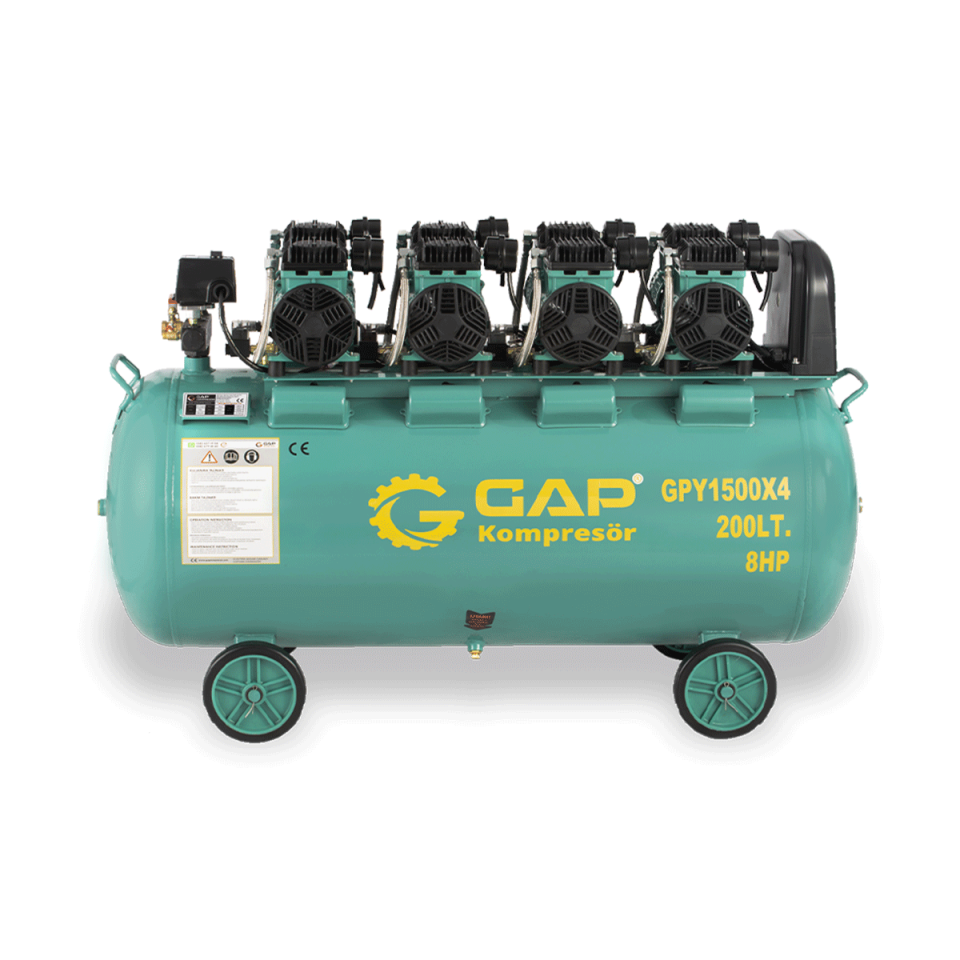 200 Lt Yüksek Emişli Yağsız Teknoloji Hava Kompresörü IGPY1500X4