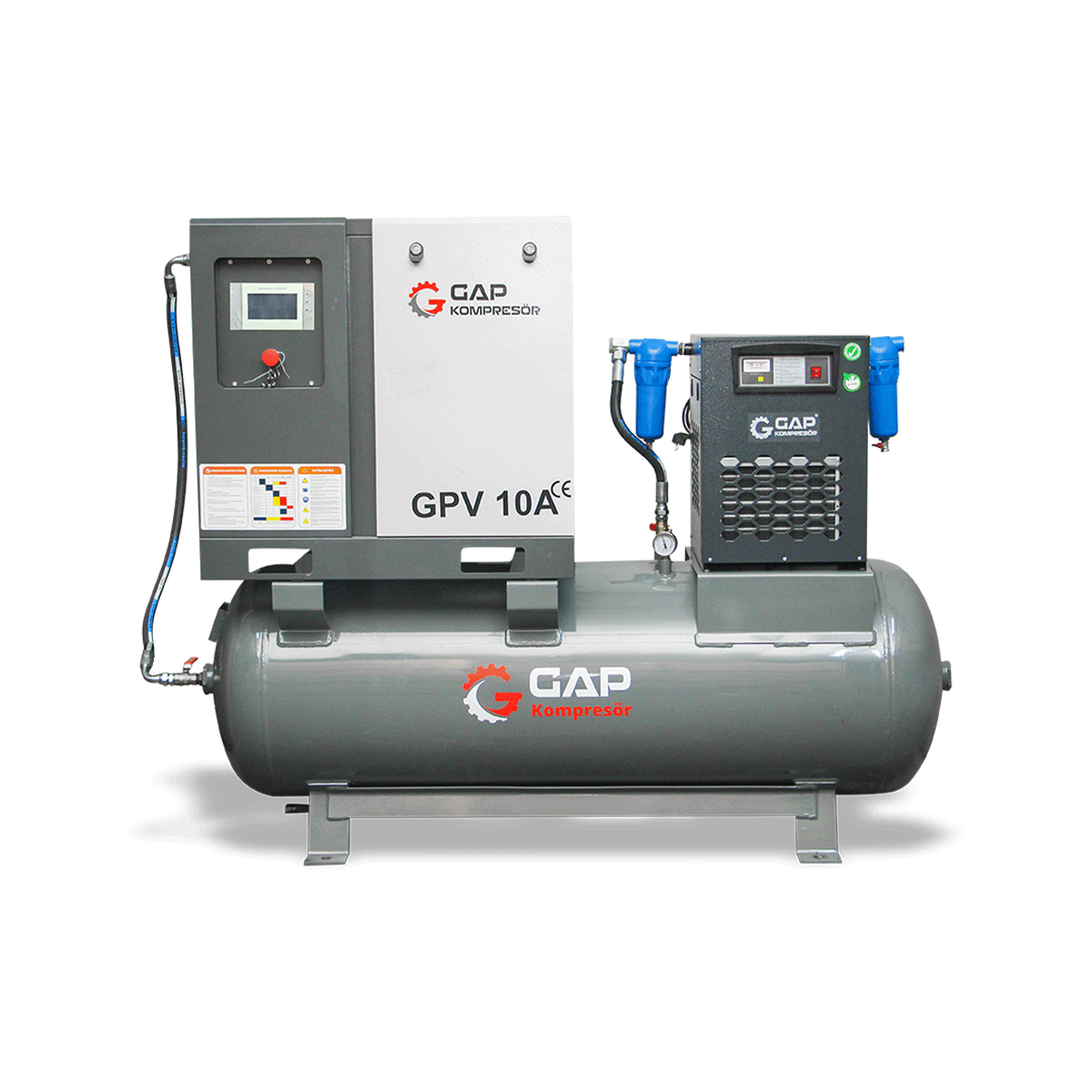 10 Hp 500 Lt Depo Üstü Vidalı Hava Kompresörü I GPV10A