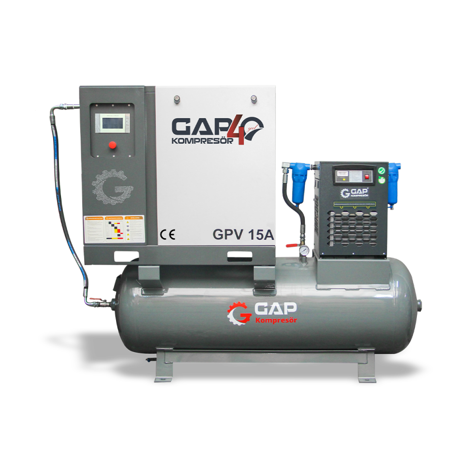 15 Hp 500 Lt Depo Üstü Vidalı Hava Kompresörü  I GPV15A