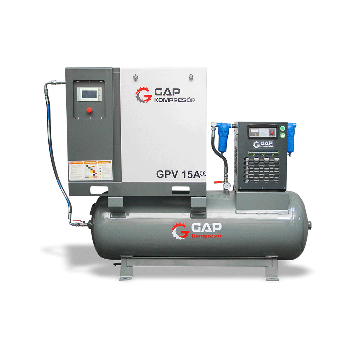 15 Hp 500 Lt Depo Üstü Vidalı Hava Kompresörü  I GPV15A
