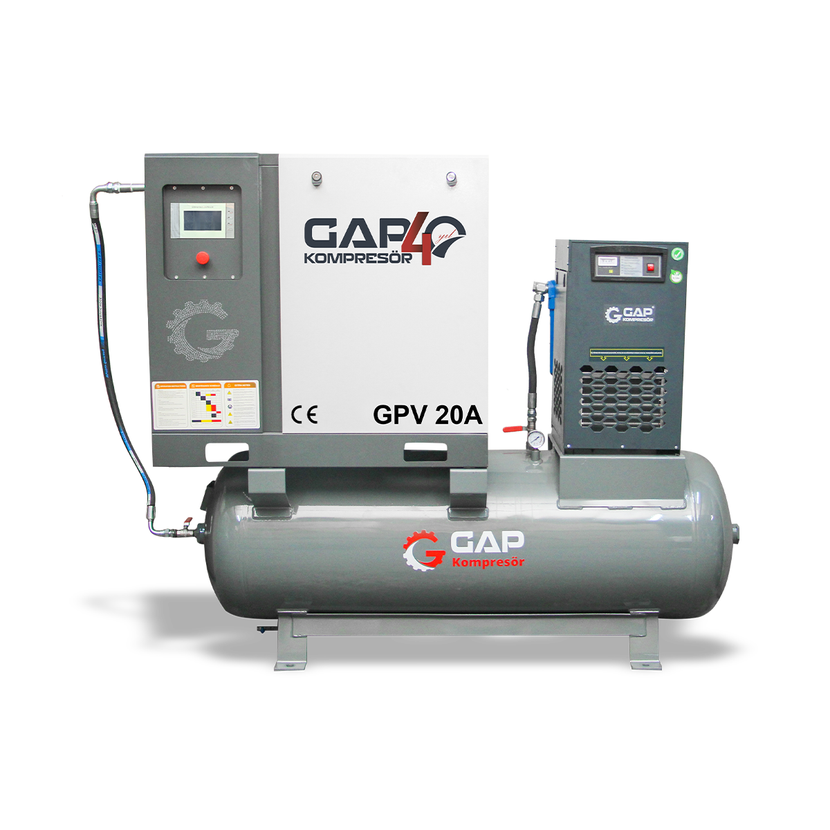 20 Hp 500 Lt Depo Üstü Vidalı Hava Kompresörü I GPV20A