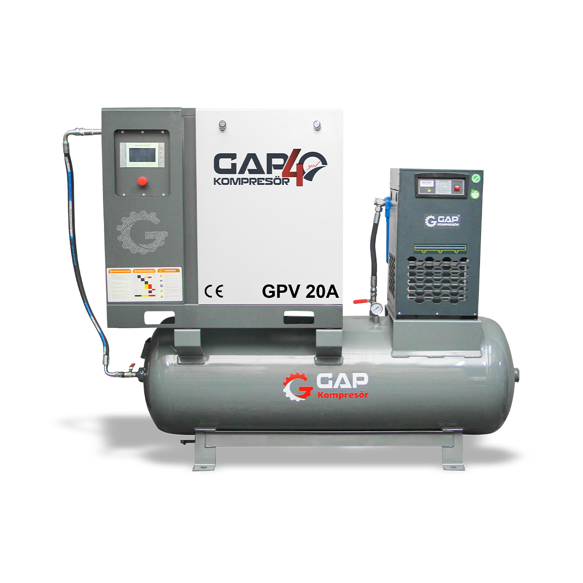 20 Hp 500 Lt Depo Üstü Vidalı Hava Kompresörü I GPV20A