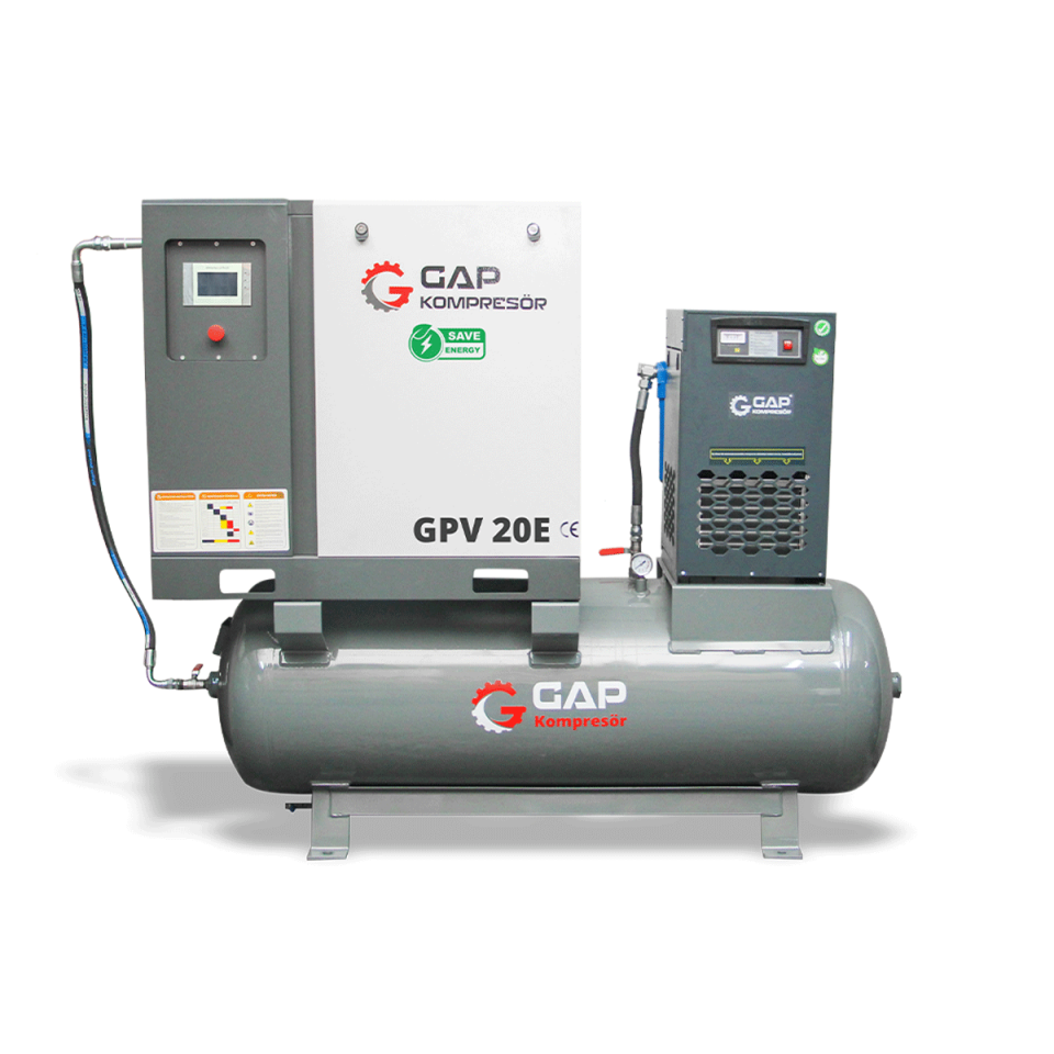 20 Hp 500 Lt Depo Üstü İnvertörlü Vidalı Hava Kompresörü I GPV20E
