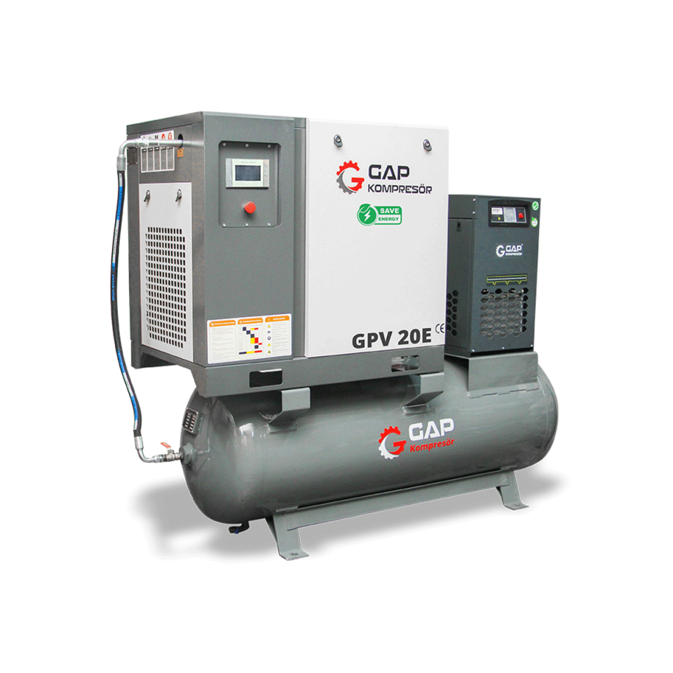 20 Hp 500 Lt Depo Üstü İnvertörlü Vidalı Hava Kompresörü I GPV20E