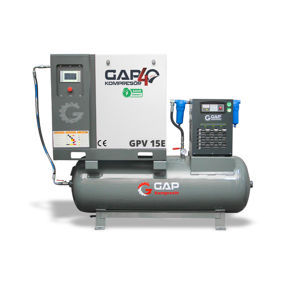 20 Hp 500 Lt Depo Üstü İnvertörlü Vidalı Kompresör I GPV20E