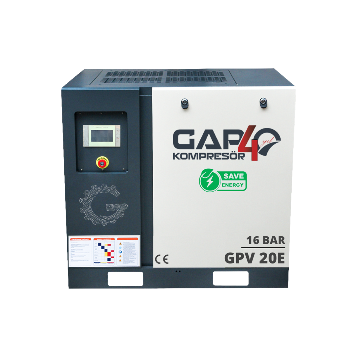 16 Bar 20 Hp 500 Lt İnvertörlü Vidalı Hava KompresörüIGPV20E