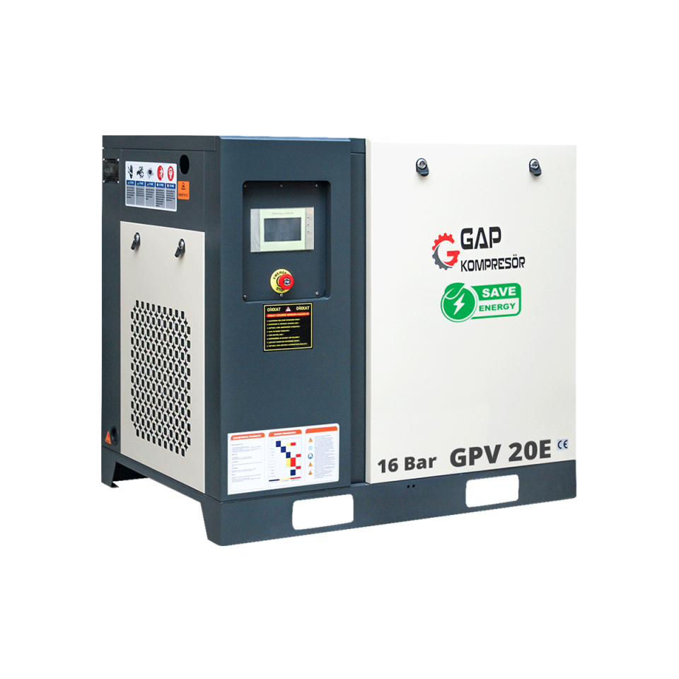 16 Bar 20 Hp 500 Lt İnvertörlü Vidalı Hava Kompresörü I GPV20E