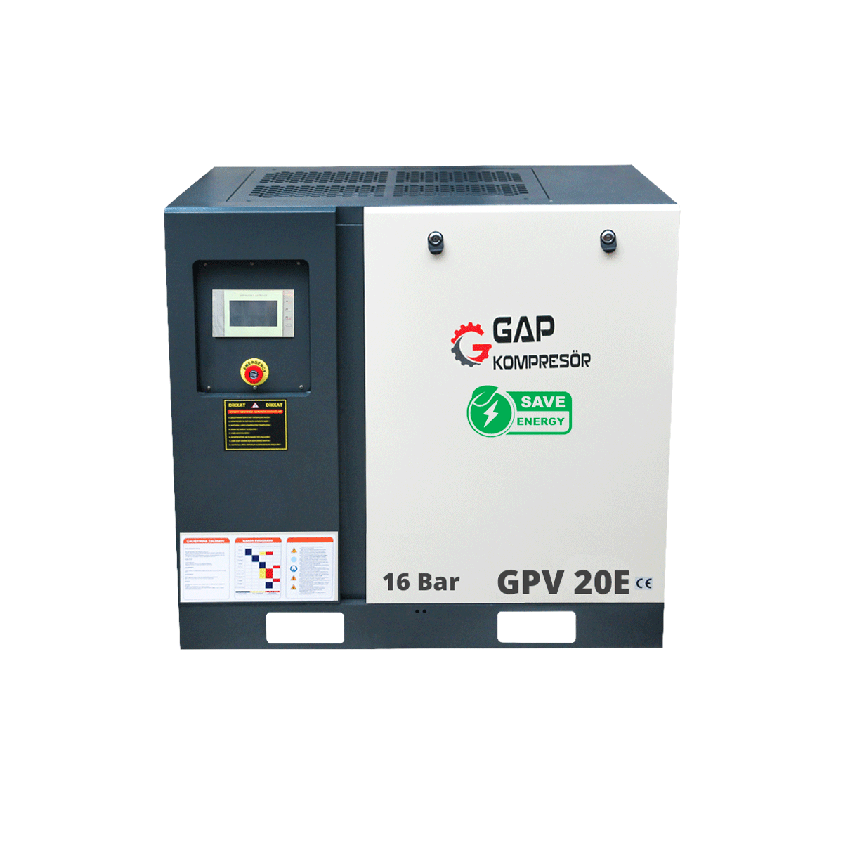 16 Bar 20 Hp 500 Lt İnvertörlü Vidalı Hava Kompresörü I GPV20E