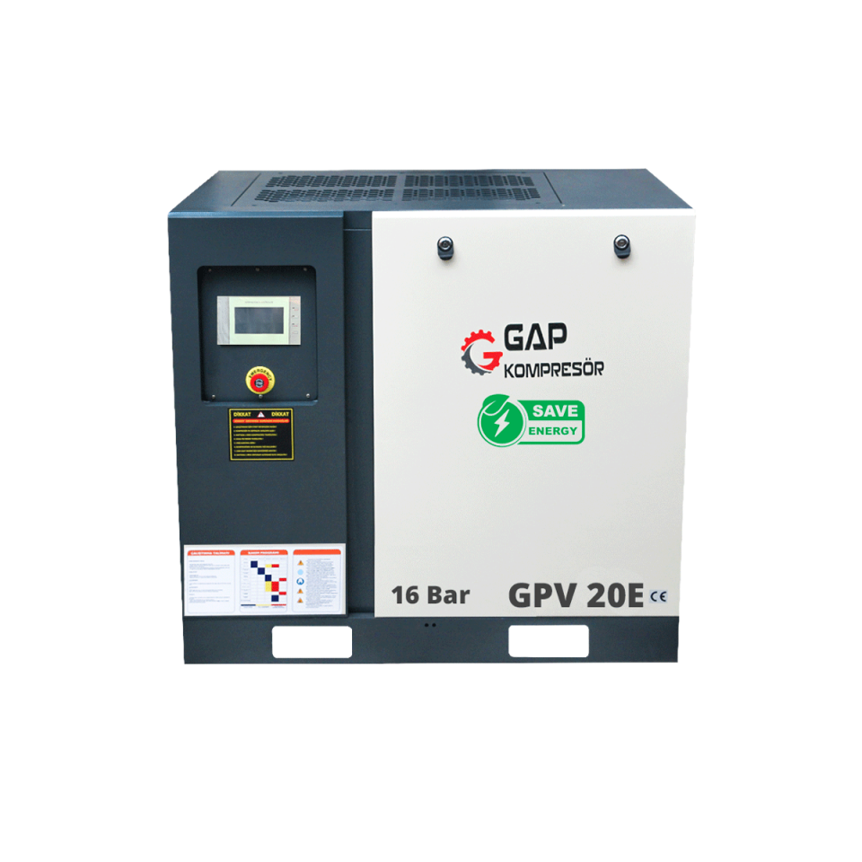 16 Bar 20 Hp 500 Lt İnvertörlü Vidalı Hava Kompresörü I GPV20E