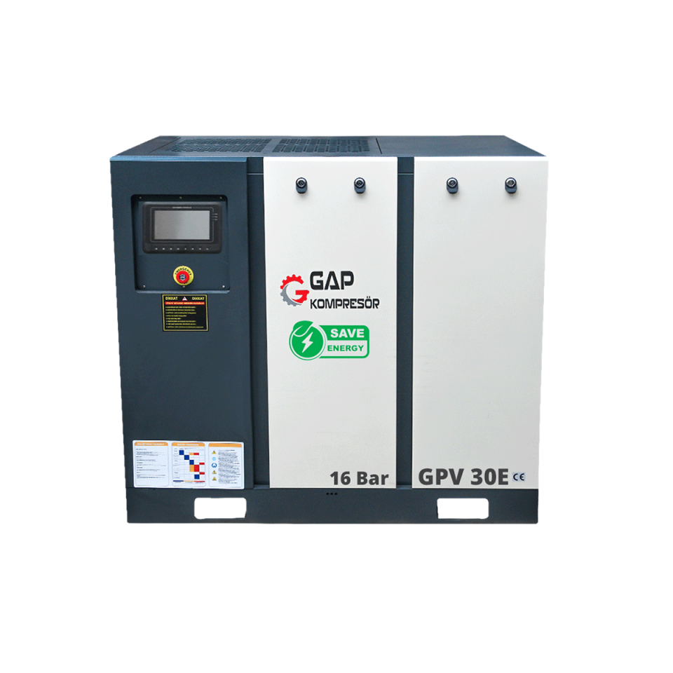 16 Bar 30 Hp 1000Lt İnvertörlü Vidalı Hava Kompresörü I GPV30E