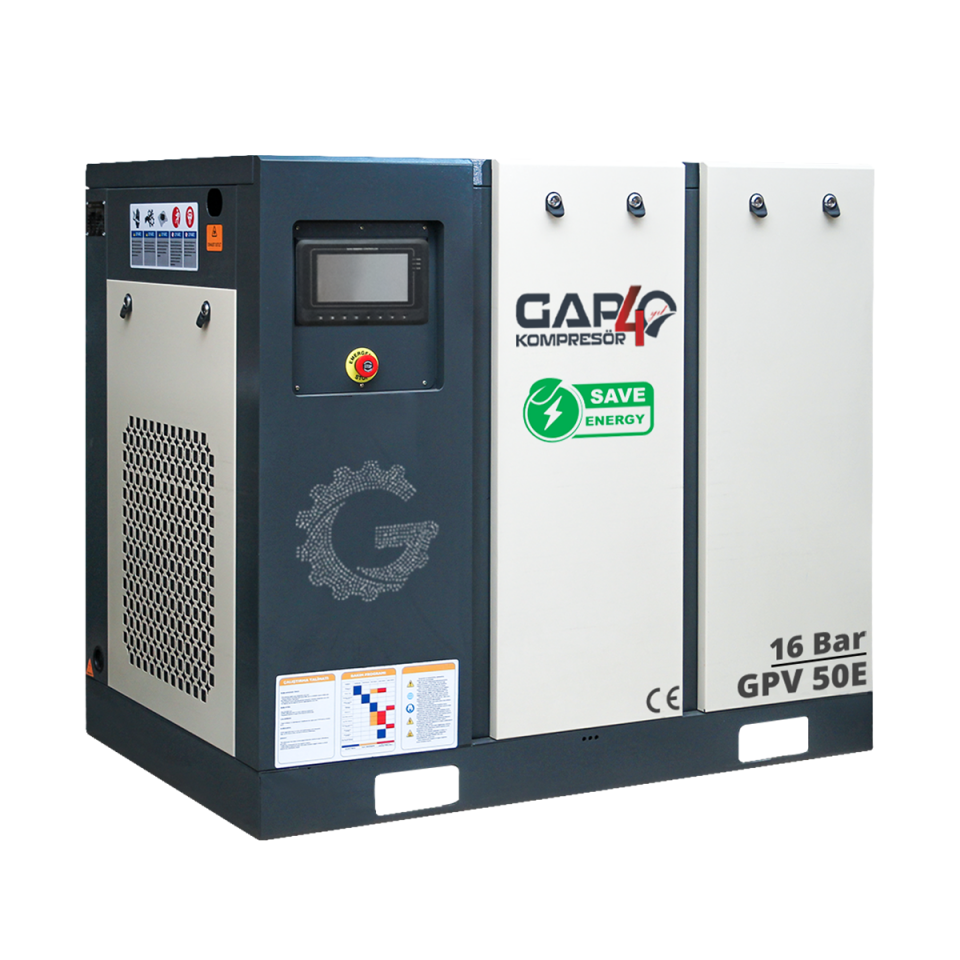 16 Bar 50 Hp 1000Lt İnvertörlü Vidalı Hava Kompresörü I GPV50E