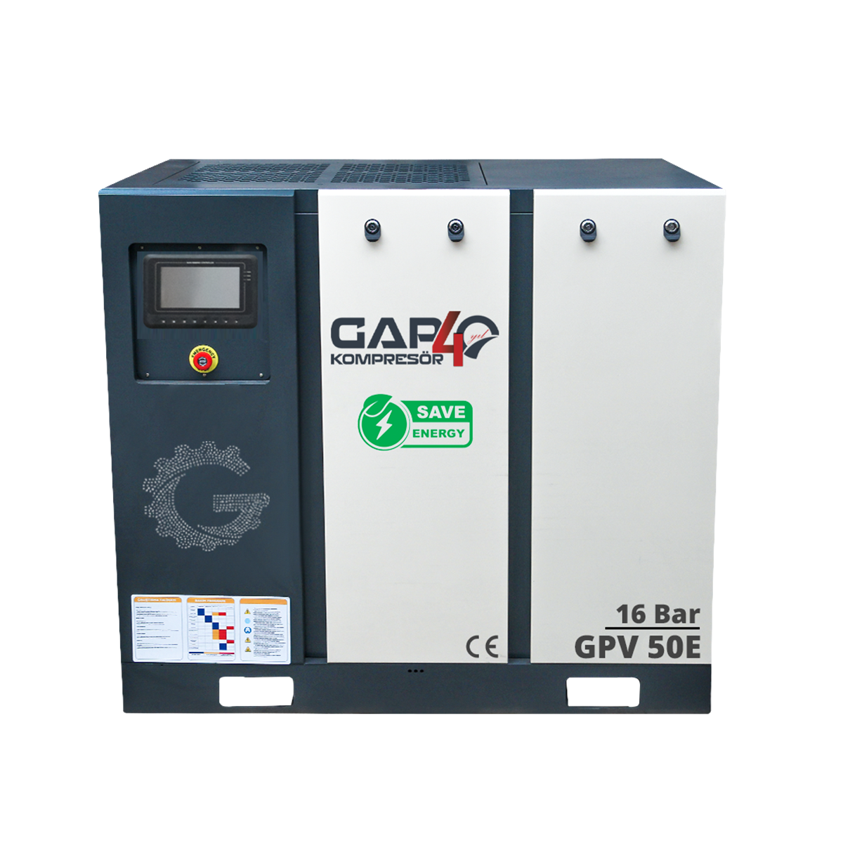 16 Bar 50 Hp 1000Lt İnvertörlü Vidalı Hava Kompresörü I GPV50E